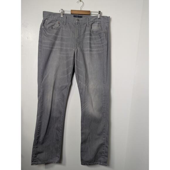 Lucky Brand Men's 121 Heritage Slim Denim Jeans Perth Gray 36x32 Distressed - Picture 1 of 13